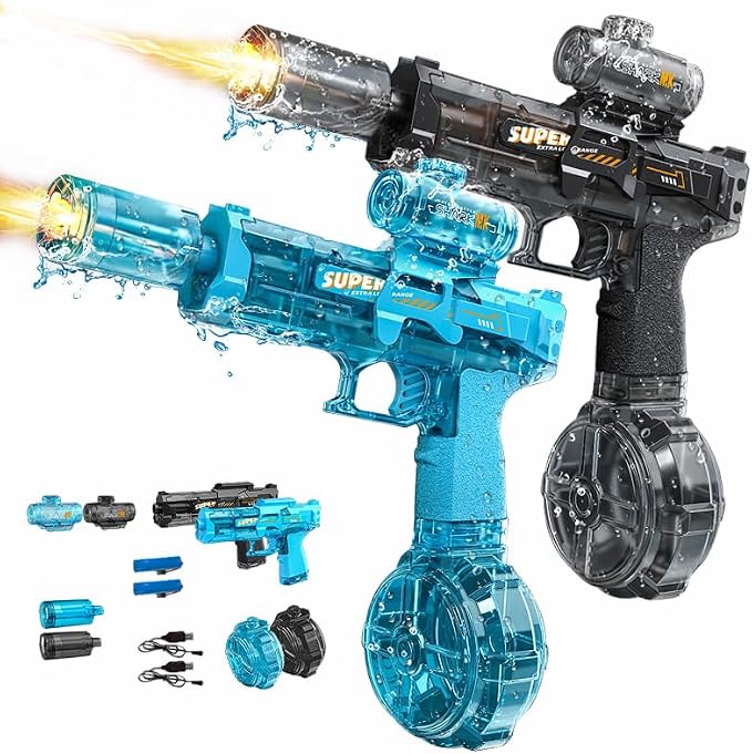Rechargeable Electric Water Blaster – High-Power Water Gun with LED Lights