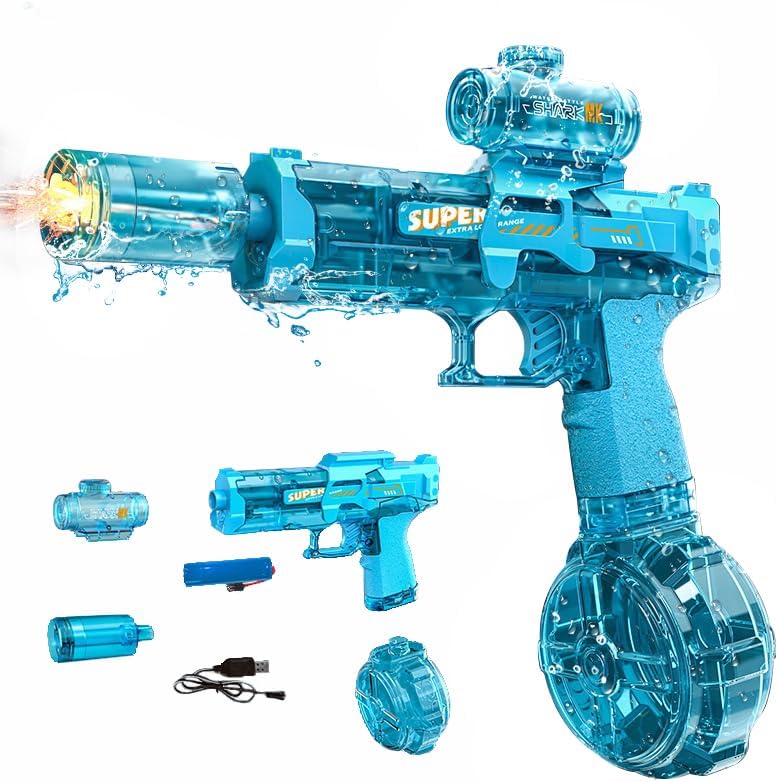 Rechargeable Electric Water Blaster – High-Power Water Gun with LED Lights