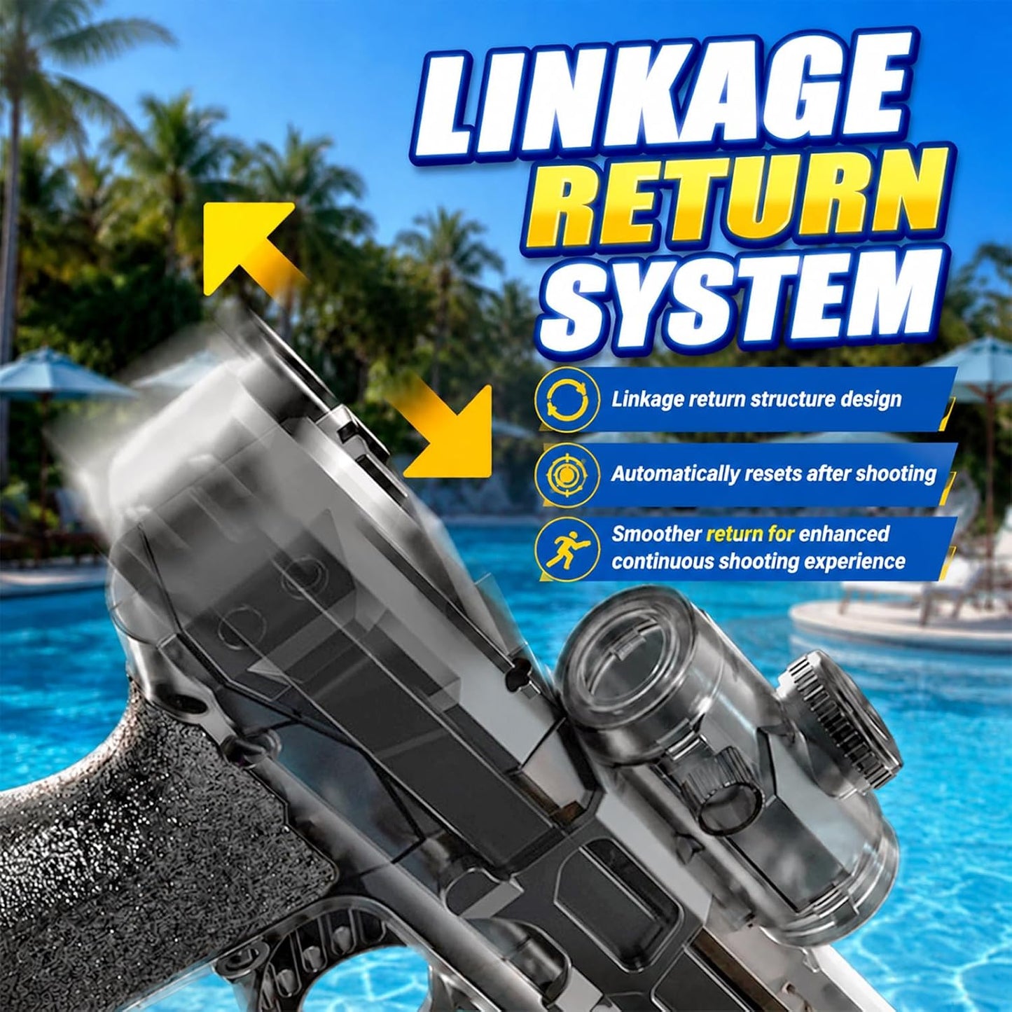 Rechargeable Electric Water Blaster – High-Power Water Gun with LED Lights